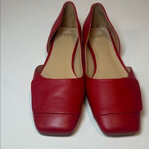Women's Red Leather Flats
